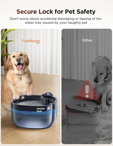 Miniatura 5 de Fuente de agua de 7L/1.8Gal para perros grandes, dispensador de tazón de agua para perros FEELNEEDY, fuente de agua para mascotas, dispensador