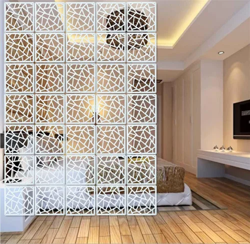 Divisor blanco para colgar habitaciones, 12 piezas de paneles de madera y plástico para bricolaje, divisores de pared para decoración de habitación