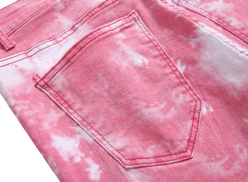 Miniatura 100 de Baylvn - Pantalones de mezclilla entallados y estampados para hombre con corte recto