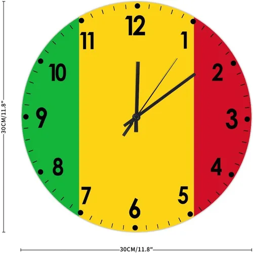 Miniatura 15 de Cheyan Reloj de pared con bandera de Canadá de 12 pulgadas, silencioso, sin tictac, de PVC, funciona con pilas, reloj redondo decorativo, regalo