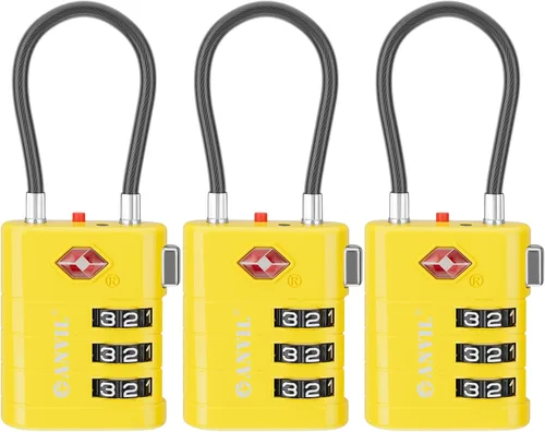Miniatura 13 de ANVIL Candados para Equipaje Aprobados por TSA – Candados de Viaje de Combinación TSA008 de Alta Seguridad con Indicador de Inspección para Maletas
