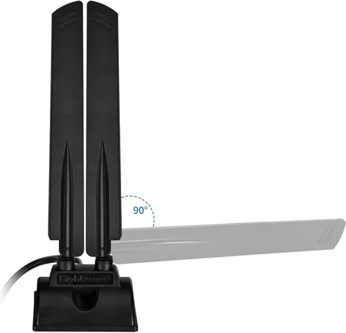 Miniatura 8 de Eightwood Antena WiFi 6E Tri-Band 6GHz 5GHz 2.4GHz RP-SMA Antena WiFi Base de montaje magnético para PC Computadora de escritorio Placa base Tarjeta