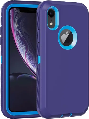 Miniatura 10 de Funda para iPhone XR, con protector de pantalla integrado, protección resistente contra caídas, cuerpo completo, a prueba de golpes, a prueba