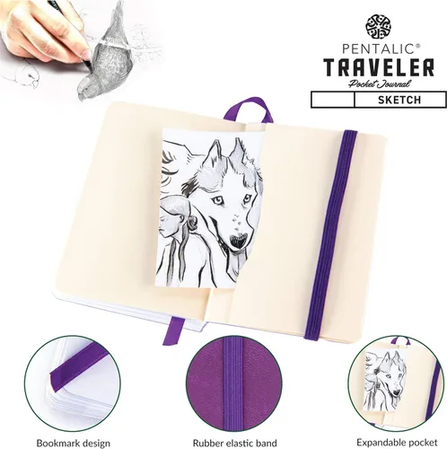 Miniatura 4 de Cuaderno de bocetos Travelers Dot Grid Pentalic Art, libre de ácidos