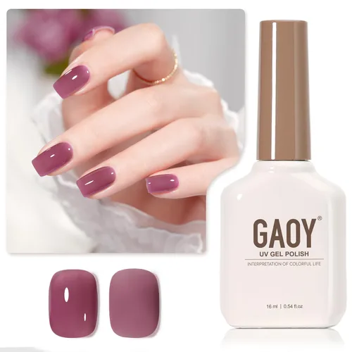 Miniatura 35 de GAOY - Esmalte de uñas de gel marrón, 16ml de esmalte de gel para quitar por remojo, curado con luz UV para arte de uñas, manicura DIY en casa, 2088