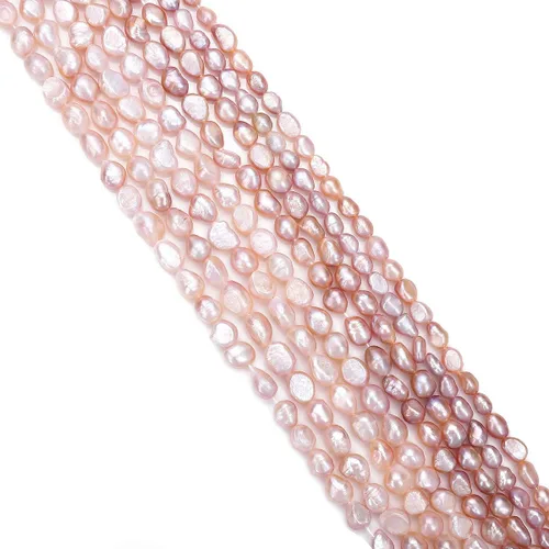 Miniatura 4 de Beadia - Cuentas de perlas naturales púrpuras cultivadas en agua dulce de 6-7 mm, piedras preciosas sueltas para hacer joyería DIY, 13.8"/hebra