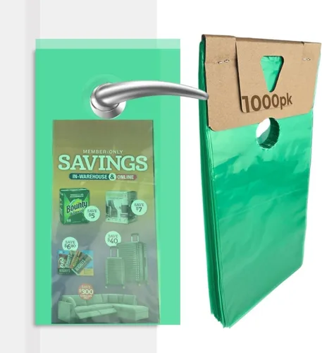 Miniatura 11 de TidyFriend Bolsas para colgar puertas de 6 x 12 pulgadas (paquete de 100), bolsas transparentes para colgar puertas que protegen volantes, folletos