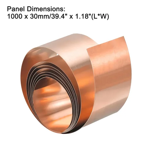 Miniatura 2 de uxcell Rollo de hoja de cobre, placa 3,280.8 ft m x 98.4 ft m x 1.3 ft m de la hoja del metal