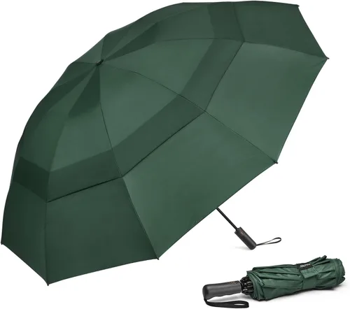 Miniatura 98 de G4Free Paraguas de golf grande de 42/46/54/62 pulgadas, paraguas compacto de viaje inverso, 10 varillas, resistente al viento para lluvia, doble