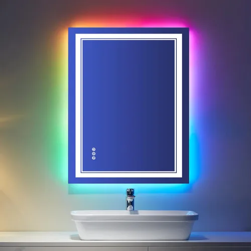 Miniatura 37 de Espejo de baño LED de 72 x 36 pulgadas, retroiluminado y frontal iluminado, espejo de tocador grande iluminado con luces, antiniebla, regulable
