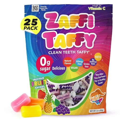 Miniatura 7 de Zaffi Taffy - Caramelos sin azúcar, sin tintes, aptos para dieta cetogénica y diabéticos, golosinas aprobadas por dentistas para niños