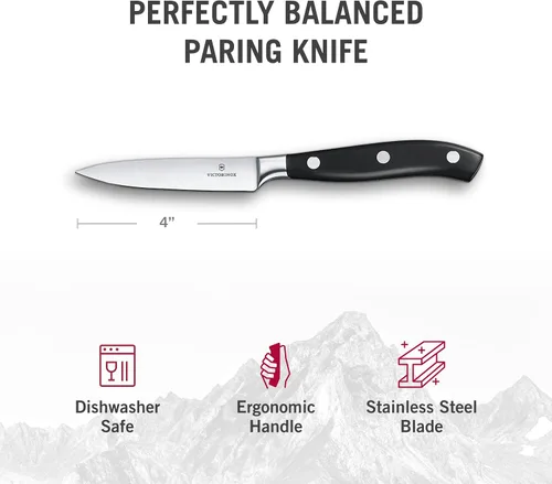 Miniatura 5 de Victorinox Grand Maitre Cuchillo de pelar forjado, cuchillo de cocina ergonómico de acero inoxidable prémium para rebanar frutas y verduras