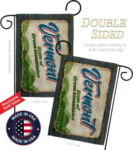 Miniatura 3 de Vermont - Juego de bandera vintage de jardín, colgador de pared de Estados Unidos, territorios de Estados Unidos, República de Estados Unidos, área