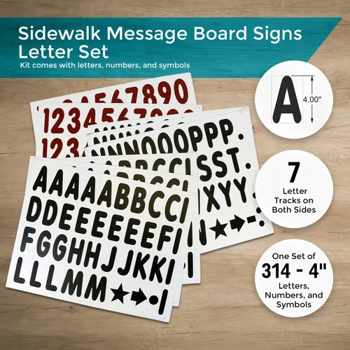 Miniatura 6 de SmartSign Cartel de Acera con Tablero de Mensajes Intercambiables de 24"x36" pulgadas, Letrero Portátil Estándar con Marco en A y Kit de Letras