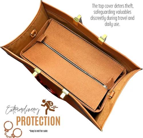 Miniatura 4 de Sunshine Tote Organizer Insert, Sunshine Shopper Medium Insert, Mini Sunshine Large Organizer, Handmade 3mm Premium Felt Snug Sturdy Gold Zipper