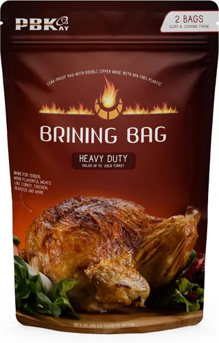 Bolsas grandes de salmuera de pavo resistentes para pavo o jamón XL, paquete de 2, con cordel de cocción
