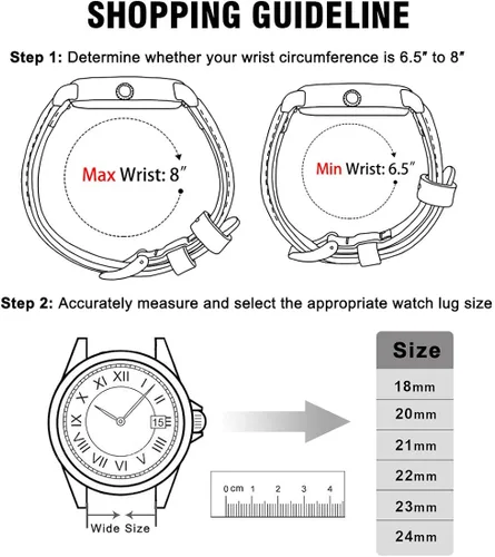 Miniatura 6 de Ritche - Correa de reloj de cuero de liberación rápida, 18, 19, 20, 21, 22, 23 y 24mm