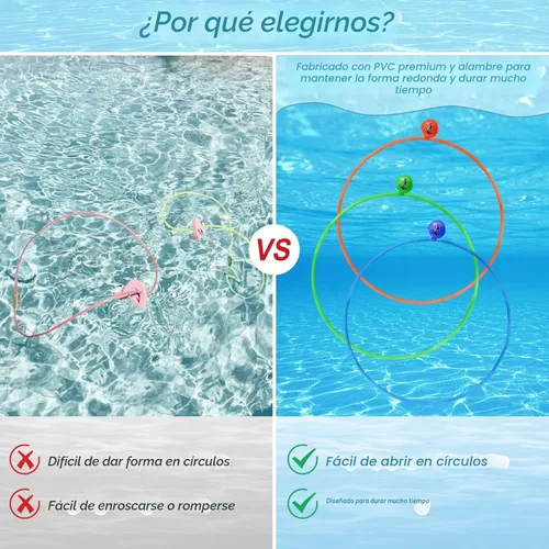 Miniatura 2 de Jasonwell Juguetes de piscina, anillos de buceo, 28 piezas, juego de piscina, juguetes de buceo con anillo de buceo, tesoros submarinos, bandidos