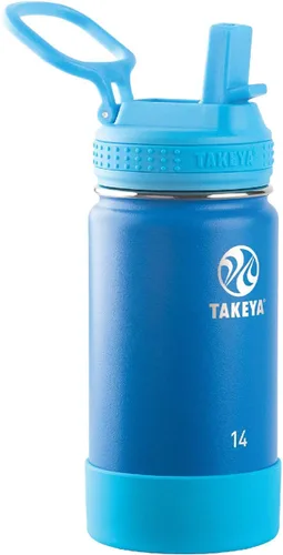 Miniatura 21 de Takeya Actives Kids - Botella de agua que brilla en la oscuridad con tapa con popote, botella de acero inoxidable con tapa sin BPA, reutilizable