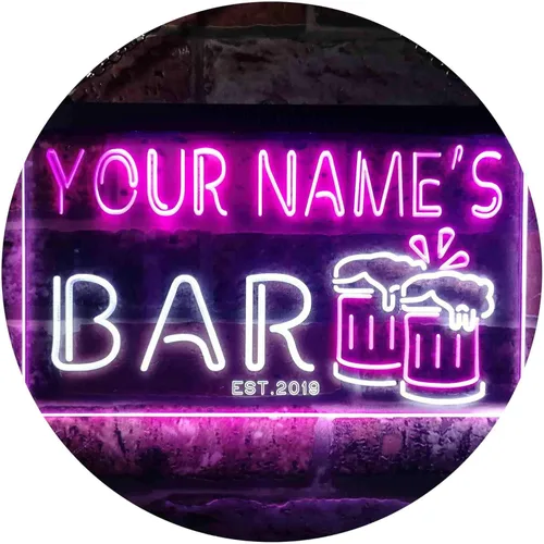 Miniatura 23 de ADVPRO Letrero de neón LED personalizado con texto en inglés «Your Name Est Year» (12 x 8.5 pulgadas) st4s32-w1-tm-b