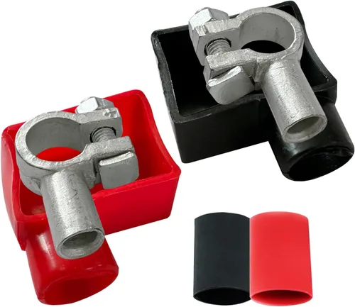 Miniatura 4 de Ampper Conectores de terminales de batería de cobre, juego de conectores de terminales de batería de poste superior (+/-) con cubierta y tubos