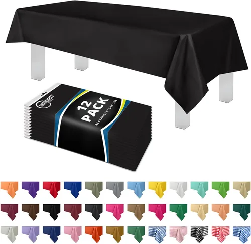 Miniatura 8 de Mantel de plástico de alta calidad - 54 in. x 108 pulgadas. Grandipity - Mantel rectangular (6 y 12 unidades), Agua (Aqua)