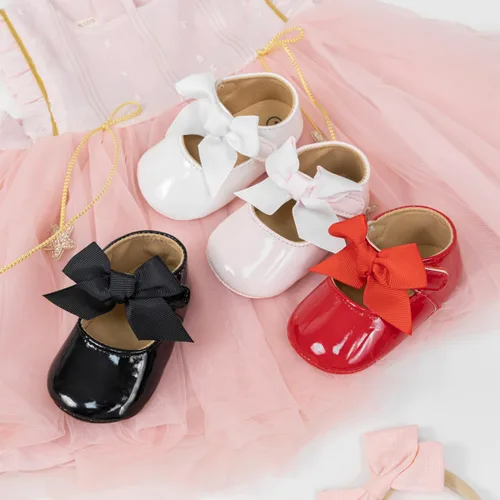 Miniatura 3 de Miamooi Zapatos de vestir de boda para bebés y niñas, zapatos de ballet con lazo de princesa Mary Jane, zapatos planos para primeros pasos, zapatos