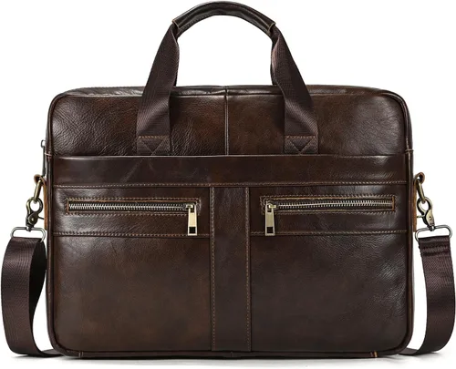 Maletines de cuero de 15.6 pulgadas para computadora portátil, bolsas de mensajero para negocios, oficina, viajes, computadora para hombres