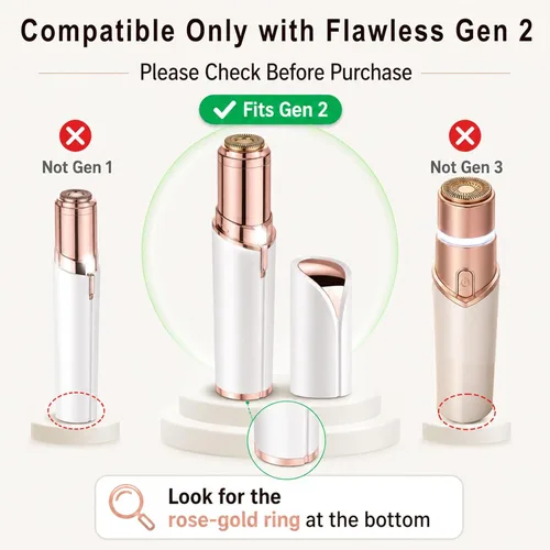 Miniatura 2 de Cabezales de repuesto para Flawless Generation 2, compatibles con el removedor de vello facial impecable Finishing Touch para mujeres, cuchillas