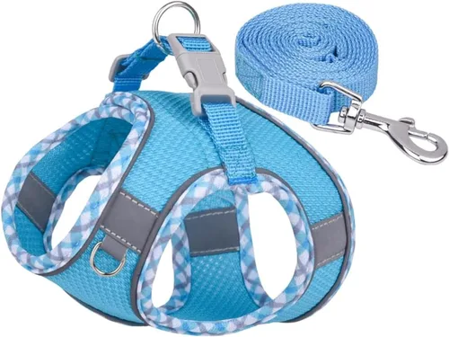 Juego de arnés y correa para perro, arnés reflectante ajustable sin tirones para perros pequeños y medianos, arnés chaleco fácil de caminar, arnés