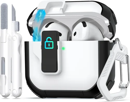 Miniatura 13 de Funda para AirPods de 4ª Generación, Diseño Transparente con Tapa Emergente Automática, Incluye Herramienta de Limpieza, Duradera y Resistente a