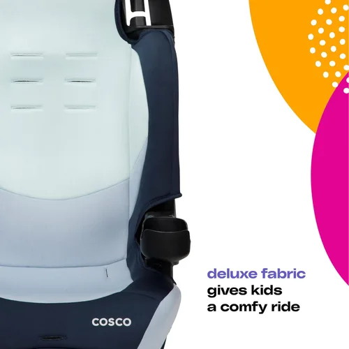 Miniatura 4 de Cosco Kids Finale DX - Asiento elevador 2 en 1 para automóvil, orientado hacia adelante (40-65 libras) y refuerzo de respaldo alto con Ondas