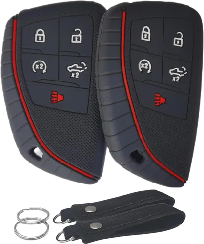 Miniatura 9 de Funda de silicona para llavero sin llave, compatible con Chevrolet Chevy Silverado 1500 2500HD 3500HD GMC Sierra 1500 2500HD 3500HD 2022-2024