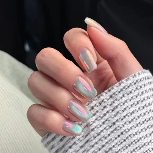 Miniatura 5 de Polvo de uñas cromado Pigmento holográfico con efecto espejo de dona esmaltado Arte de uñas de grado profesional y resina para manualidades