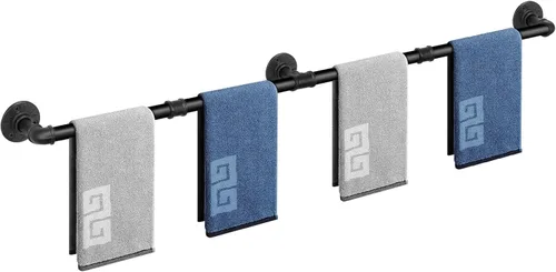 NearMoon Toallero Industrial de Tubería, Accesorio Portador de Toallas de Ferretería de Baño de Servicio Pesado, Soporte de Estante para Toallas de