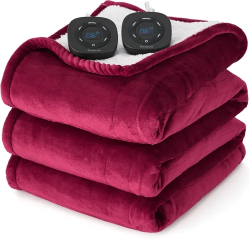 Miniatura 12 de Bedsure - Manta eléctrica con control dual, térmica, tamaño matrimonial, de pelo sintético suave con 10 ajustes de tiempo, 10 ajustes de calor