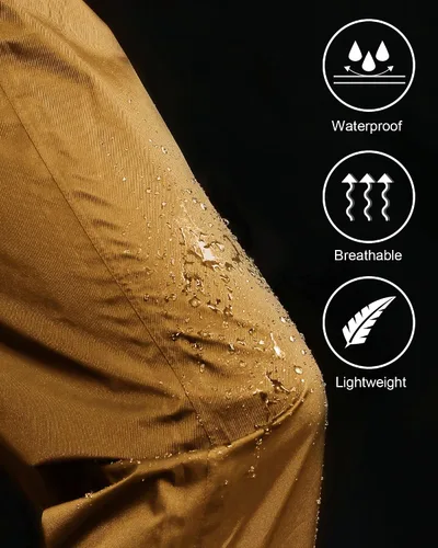 Miniatura 5 de iCreek Pantalones de lluvia para hombre, impermeables, transpirables, resistentes al viento, ligeros, para trabajo, lluvia, exteriores, senderismo