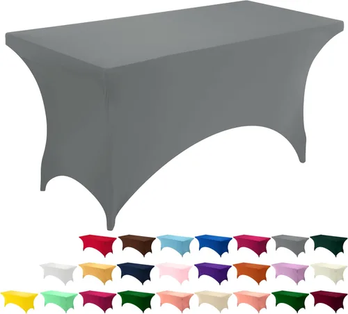 Miniatura 69 de Utopia Kitchen Mantel rectangular de spándex de 4 pies [1 unidad, negro] 200 GSM elástico, ajustado, lavable y resistente a las arrugas, cubierta