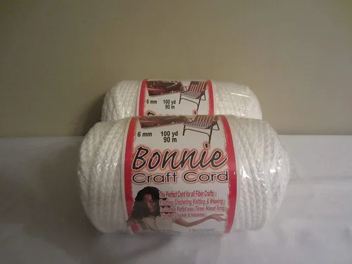 Miniatura 3 de Cordón Pepperell de 0.23 pulgadas de madera Bonnie Macramé, 100 yardas, Tela, Blanco, Paquete de 10