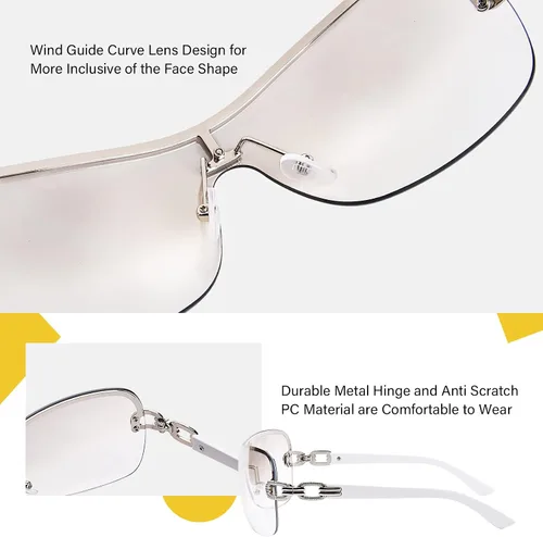 Miniatura 4 de OPTOFENDY Y2K - Lentes de sol para mujeres y hombres, lentes de sol de moda para hombres