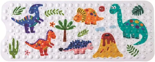 Miniatura 15 de Tapete de baño para bebé para niños, tapete antideslizante sin BPA para niños, tapete de dibujos animados antideslizante con ventosas y agujeros