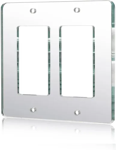 Miniatura 20 de 10 placas para interruptor de luz de espejo, salida de doble orificio de 4.72 x 2.91 pulgadas, cubierta de luz de interruptor, placas de pared