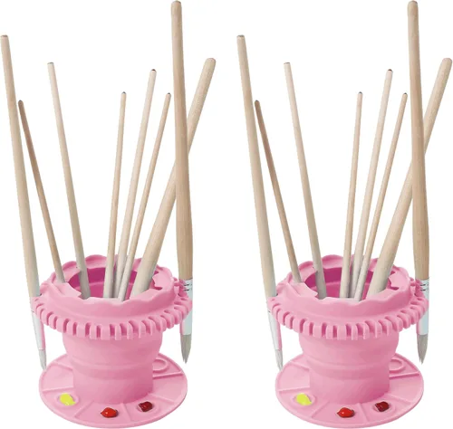 Miniatura 8 de SESENSE Limpiador de pinceles de pintura – Limpiador de pinceles de silicona plegable con paleta y soporte de almacenamiento de 40 pinceles
