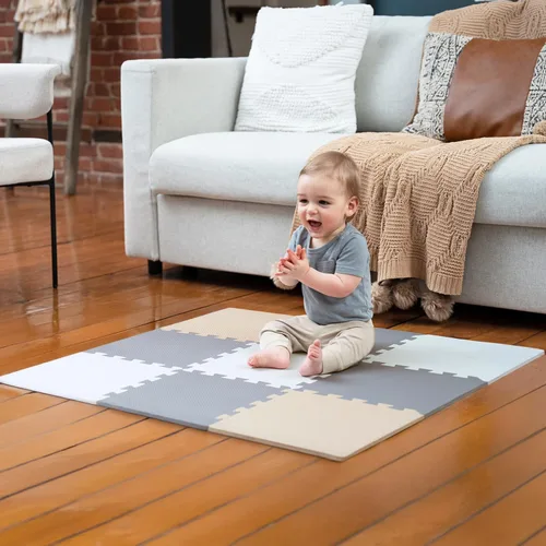 Miniatura 11 de MioTetto Tapete de juego para bebé, baldosas de espuma suave para el suelo para niños. Baldosas de espuma entrelazadas ajustables, se adapta a