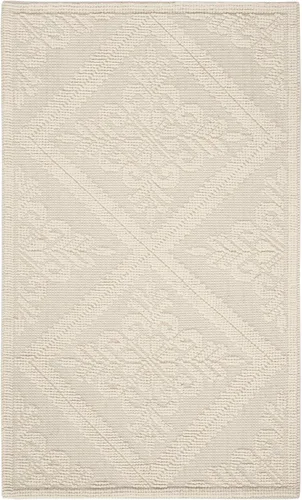 SAFAVIEH Vermont Collection - Alfombra decorativa de 2 pies 3 pulgadas x 4 pies, color marfil, lana hecha a mano, ideal para zonas de alto tráfico