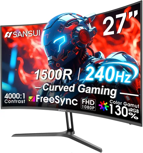 Miniatura 12 de SANSUI - Monitor de 22 Pulgadas 120Hz, Monitor de Computadora FHD con Relación de Contraste 4000:1 con Sincronización Adaptativa, HDR 100% sRGB