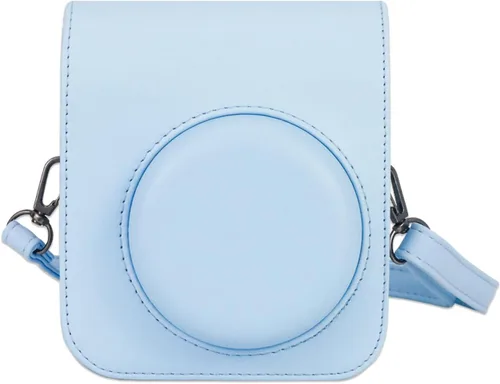 Funda protectora compatible con cámara Fujifilm Instax Mini 12 de película instantánea con bolsillo para accesorios y correa ajustable (azul)