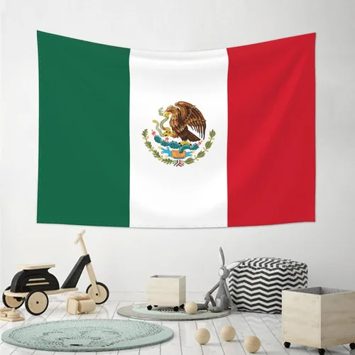 Miniatura 5 de JUHIOPOI Tapiz de pared con bandera de México, hippie mexicano para dormitorio y sala de estar (60 x 50 pulgadas)