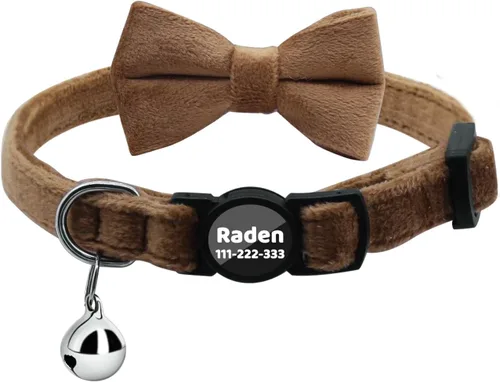Miniatura 22 de Collares personalizados de gato con campana de lazo, liberación rápida, impresión HD, collares de gatito personalizados para niñas y niños