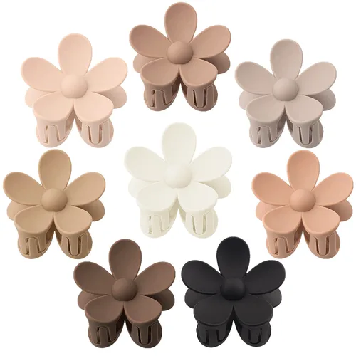 Miniatura 10 de Pinzas para el cabello de flores, 8 unidades, pinzas grandes para mujeres y niñas, cabello grueso y delgado, agarre fuerte, antideslizante, gran